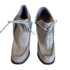 Leila Natural Tan Platform Lace Up‎ Ankle Boots Women"s Size 6